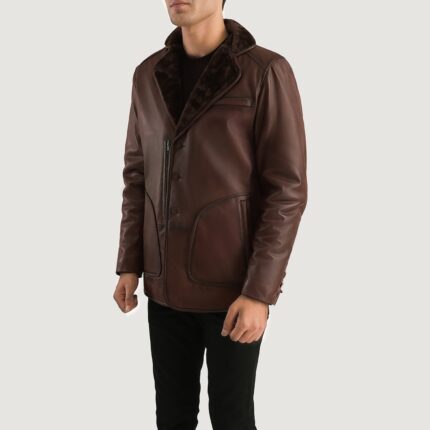 Rocky Brown Fur Leather Coat 2