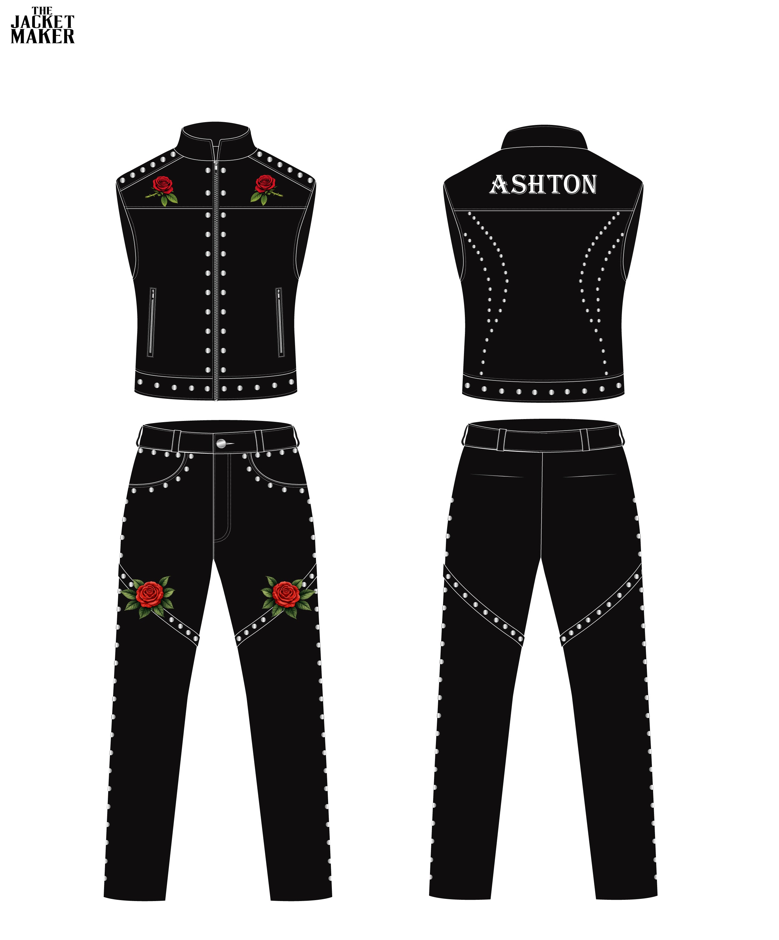 Custom Ashton Irwin Leather Vest and Pants