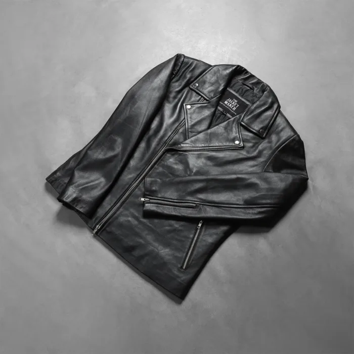 Noah Black Leather Biker Jacket 7