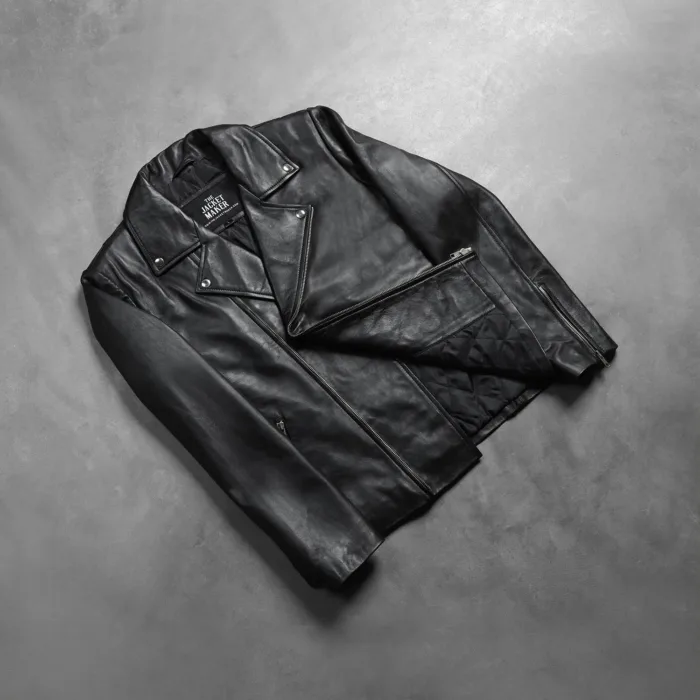 Noah Black Leather Biker Jacket 8