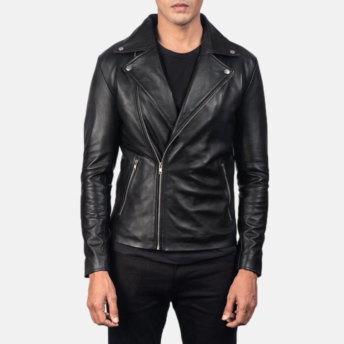 Noah Black Leather Biker Jacket 3