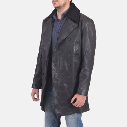Pierce Shearling Black Leather Jacket 2