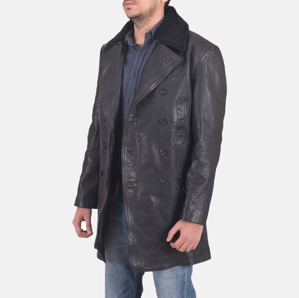 Pierce Shearling Black Leather Jacket 2
