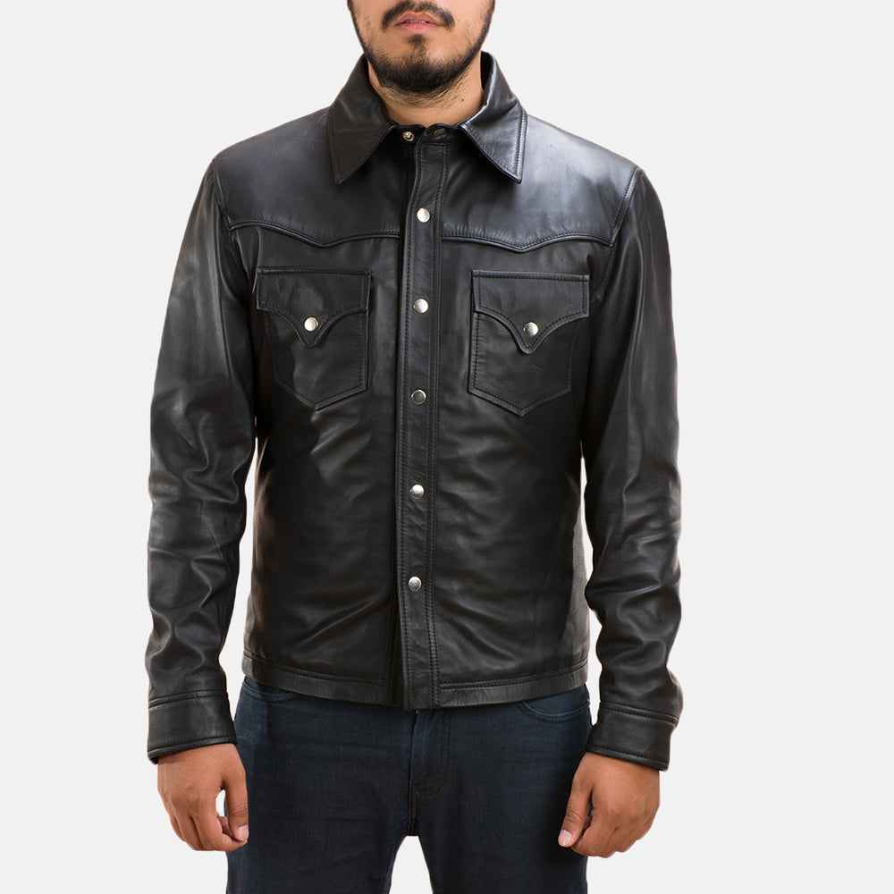 Ranchson Black Leather Shirt 2