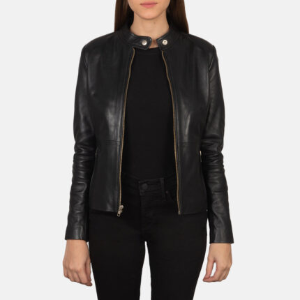 Rave Black Leather Biker Jacket 2