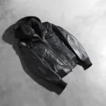 Roslyn Black Hooded Leather Bomber Jacket 7