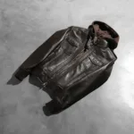 Roslyn Brown Hooded Leather Bomber Jacket 8