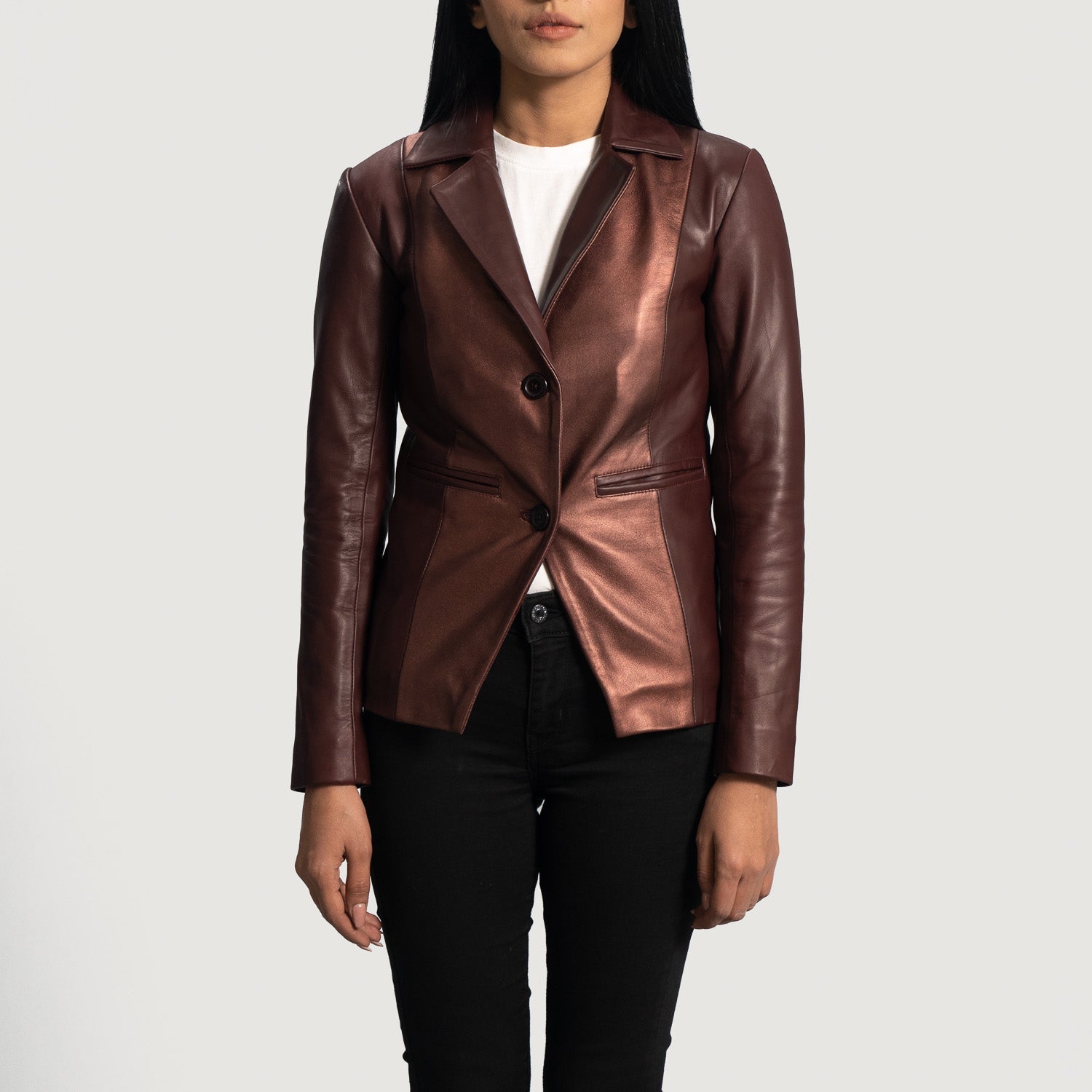 Ruby_Metallic_Maroon_Leather_Blazer_For_Women_e57a1f72-9472-4e9b-9572-ae3c53014042 Ruby Metallic Maroon Leather Blazer