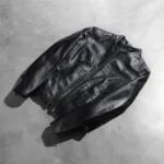 Rumella Black Leather Biker Jacket 7