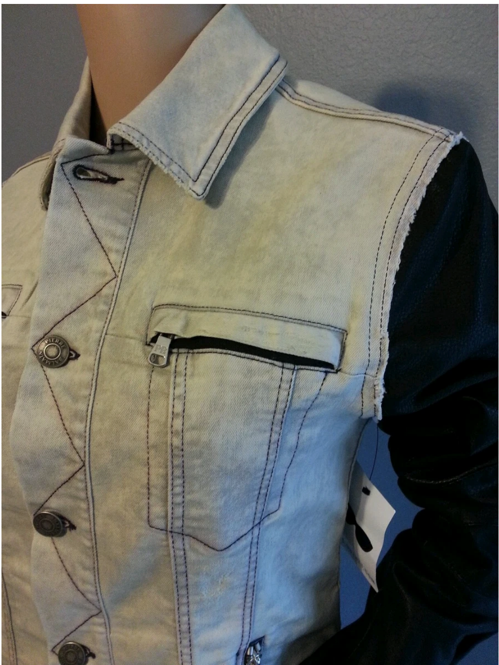 Custom Eduardo Blue Leather Jacket 2