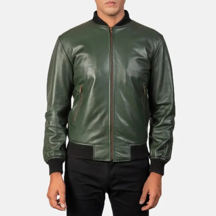 Shane Green Leather Bomber Jacket 3