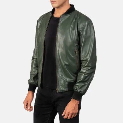 Shane Green Leather Bomber Jacket 2