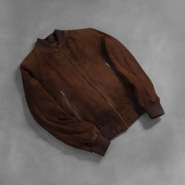 Shane Mocha Suede Bomber Jacket 7