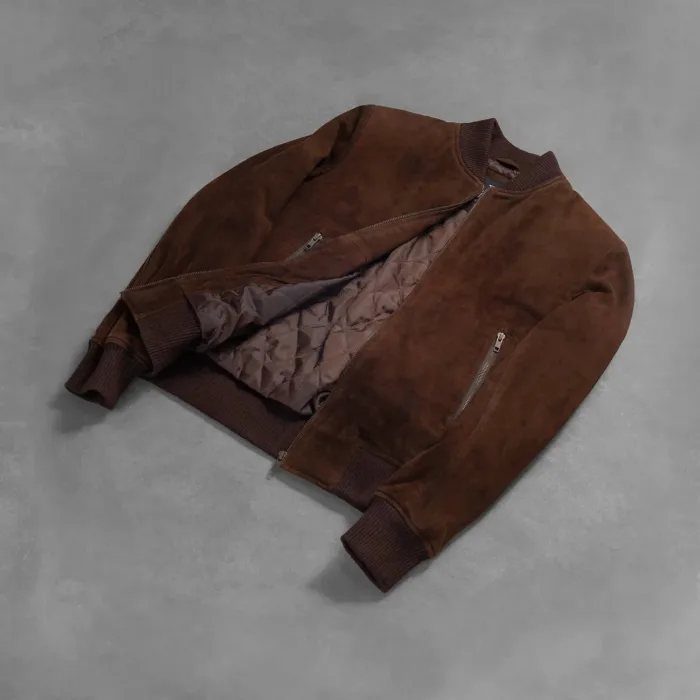 Shane Mocha Suede Bomber Jacket 8