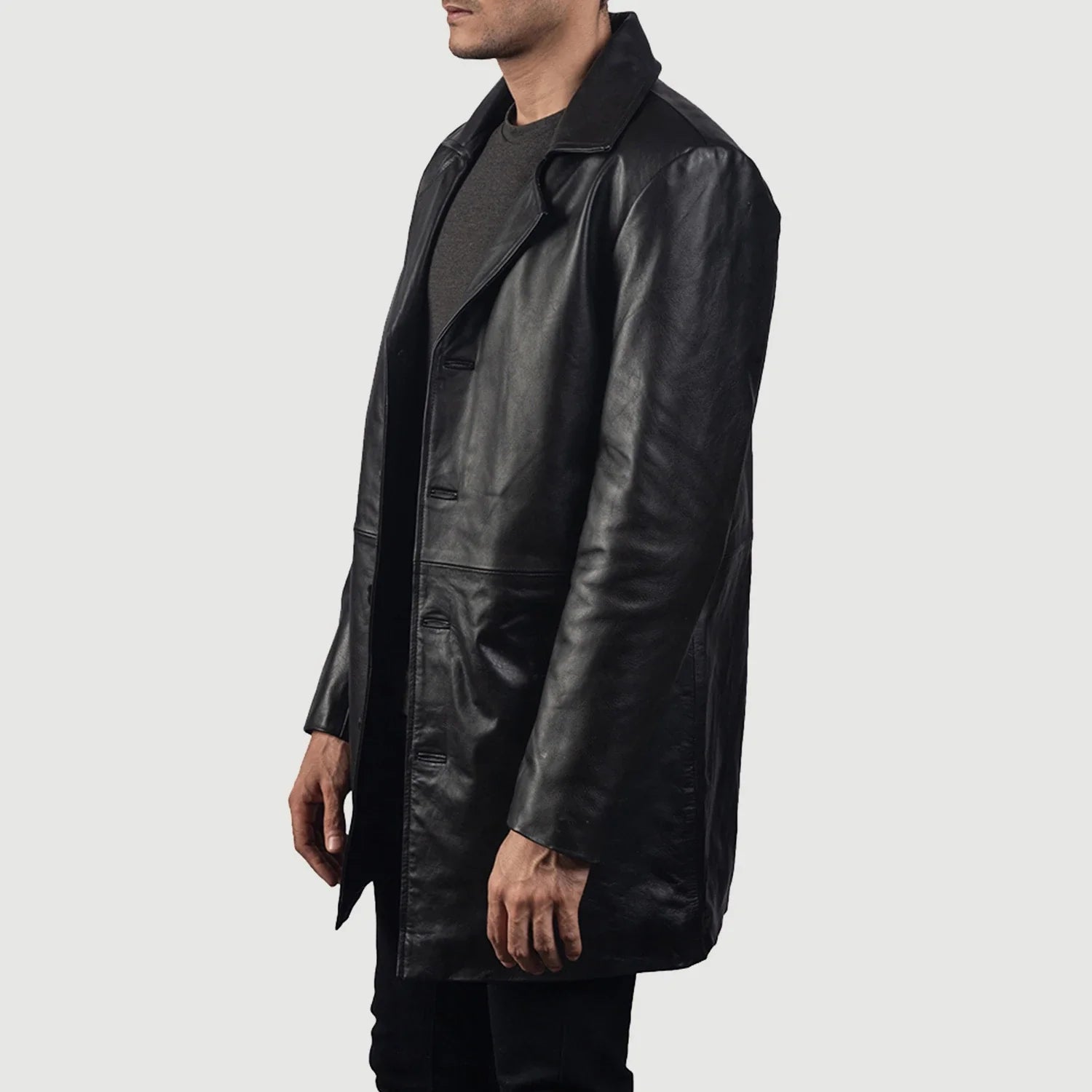 Classmith Black Leather Coat 2