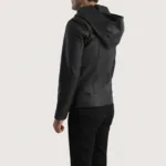 Spratt Black Hooded Leather Jacket 5
