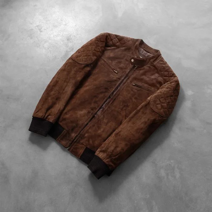 Sven Mocha Suede Bomber Jacket 7