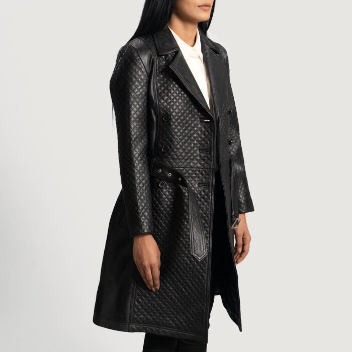 Sweet Susan Black Leather Trench Coat 2