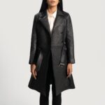 Sweet Susan Black Leather Trench Coat 4