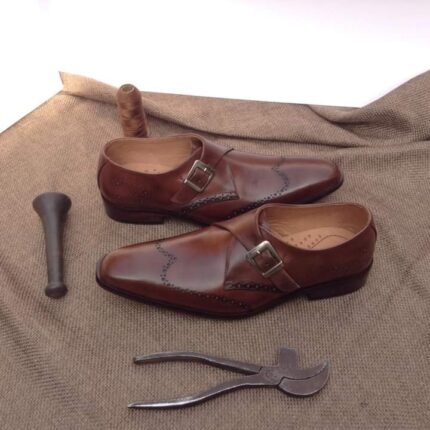 Custom Mitch Tanner Double Monk Leather Shoes 2