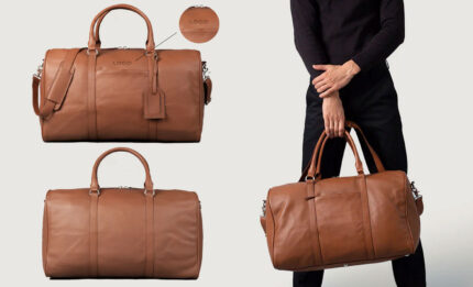 Custom Darrio Leather Duffle Bag (all colors) with custom logo 2