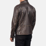 Vincent Brown Leather Biker Jacket 5