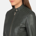 Kelsee Green Leather Biker Jacket 6