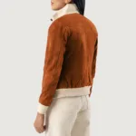 Sasha A1 Brown Suede Bomber Jacket 5