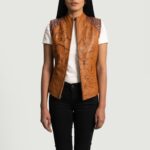 Westina Tan Dye Leather Vest 3