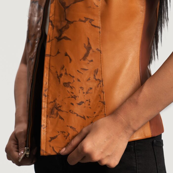 Westina Tan Dye Leather Vest 5