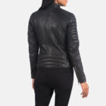 Adalyn Quilted Black Leather Biker Jacket 5