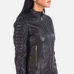 Adalyn Quilted Black Leather Biker Jacket 6