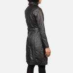 Alexis Black Single Breasted Leather Coat 5
