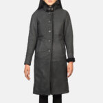 Alina Shearling Black Leather Coat 4