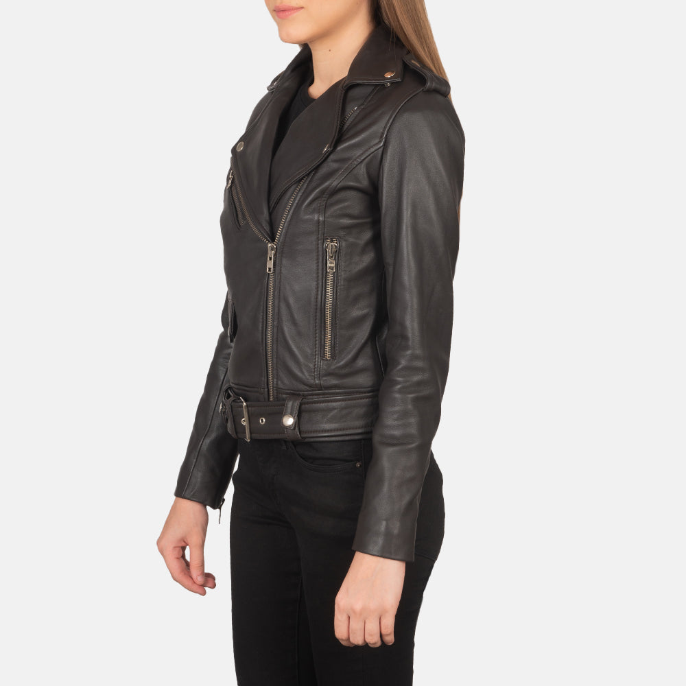 Alison Brown Leather Biker Jacket 2