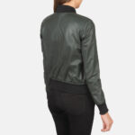 Ava Ma-1 Green Leather Bomber Jacket 5