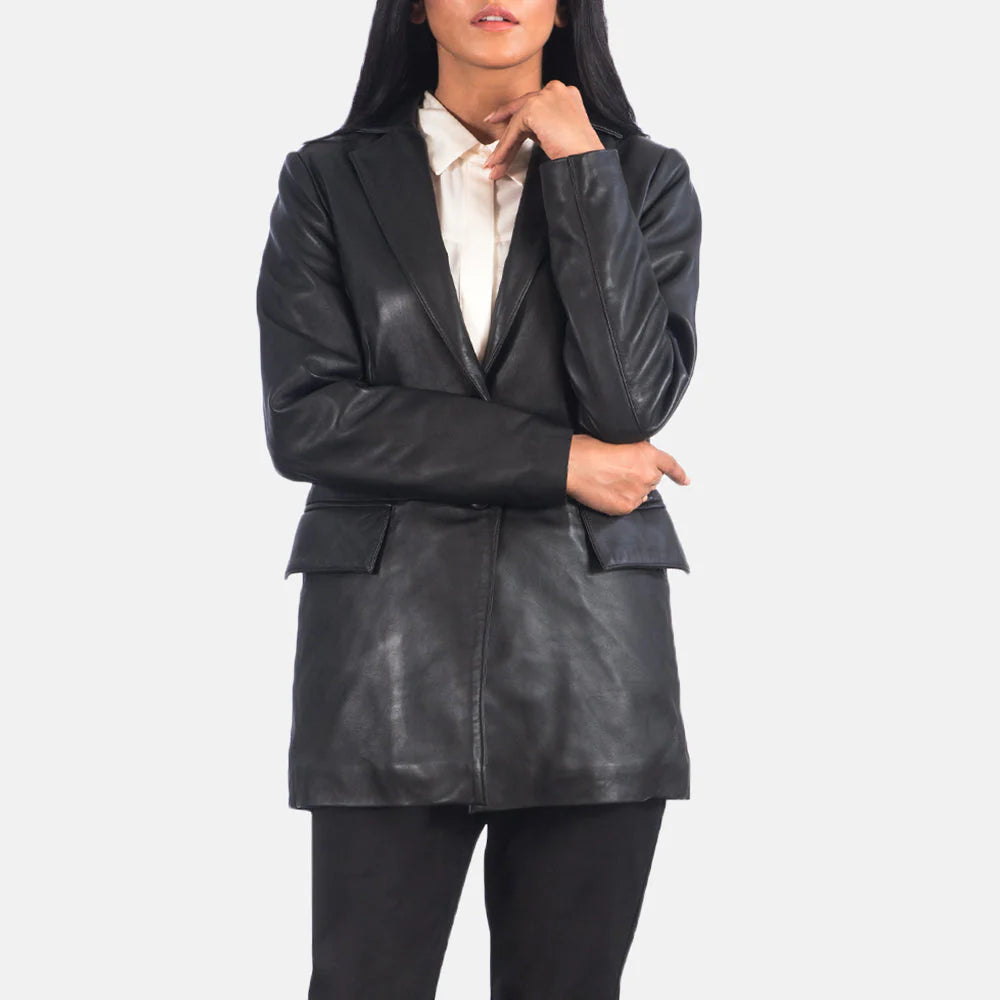 Custom Ying Hei Kan Leather Blazer