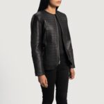 Nexi Quilted Black Leather Jacket 2
