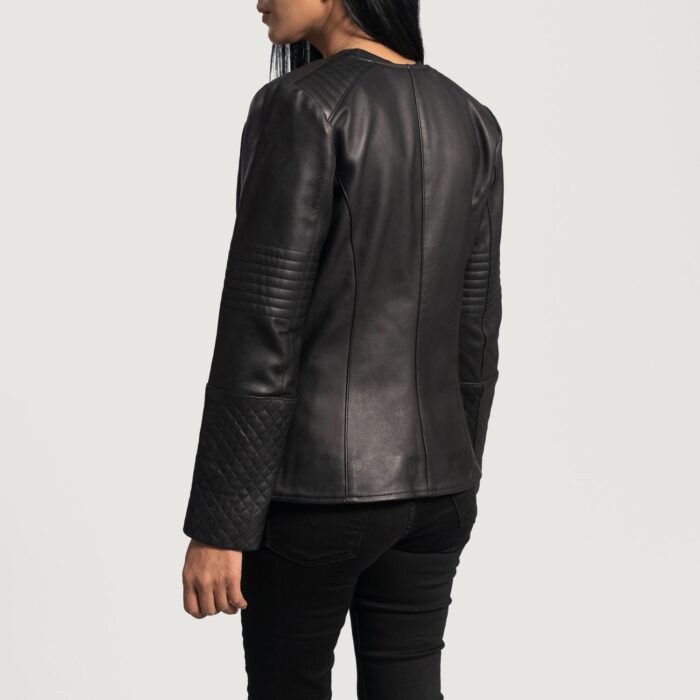 Nexi Quilted Black Leather Jacket 5
