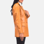 Marilyn Tan Brown Leather Blazer 4