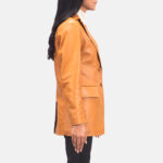 Marilyn Tan Brown Leather Blazer 5