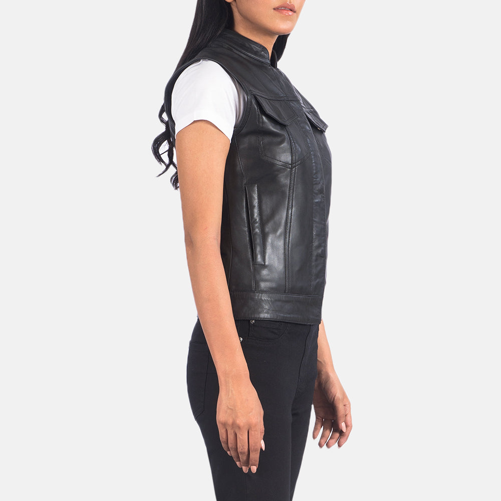 Rayne Moto Black Leather Vest 2