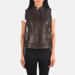 Rayne Moto Brown Leather Vest 4