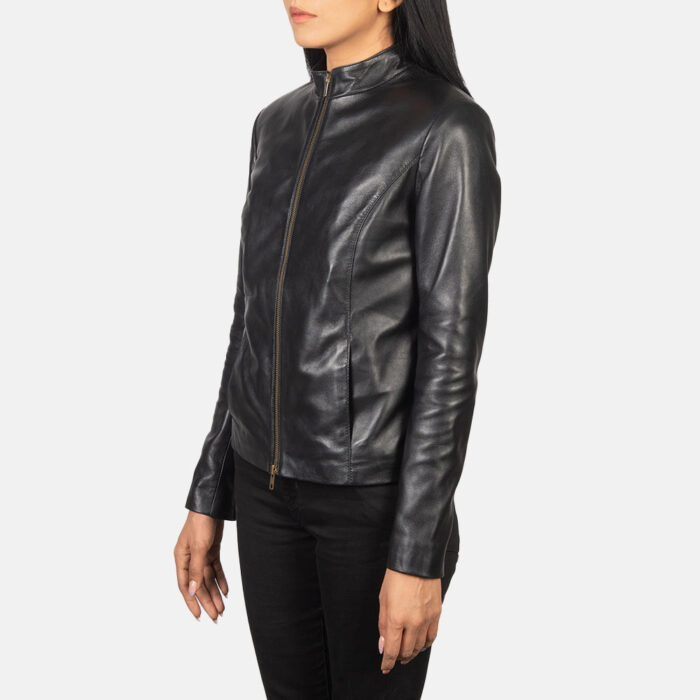 Rumella Black Leather Biker Jacket 2