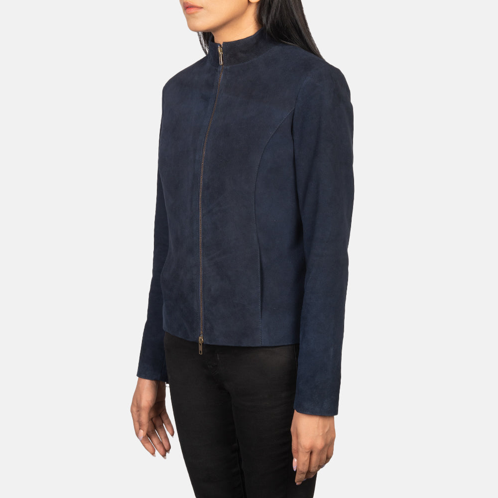 Rumella Blue Suede Biker Jacket 2