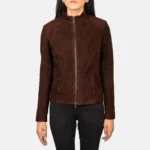 Rumella Mocha Suede Biker Jacket 4