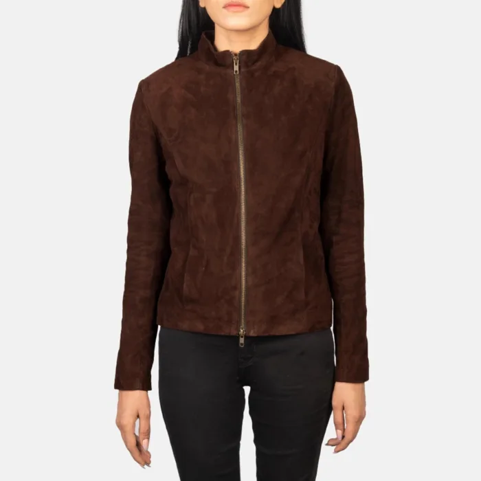 Rumella Mocha Suede Biker Jacket 4