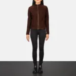 Rumella Mocha Suede Biker Jacket 3