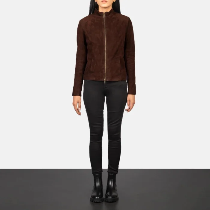 Rumella Mocha Suede Biker Jacket 3