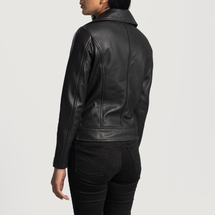 Rumy Black Leather Biker Jacket 5
